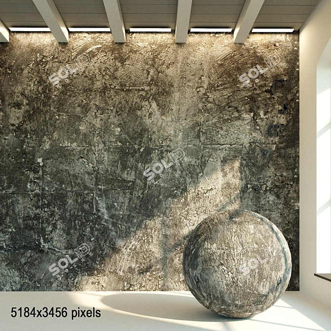 Vintage Concrete Wall Texture 3D model image 1