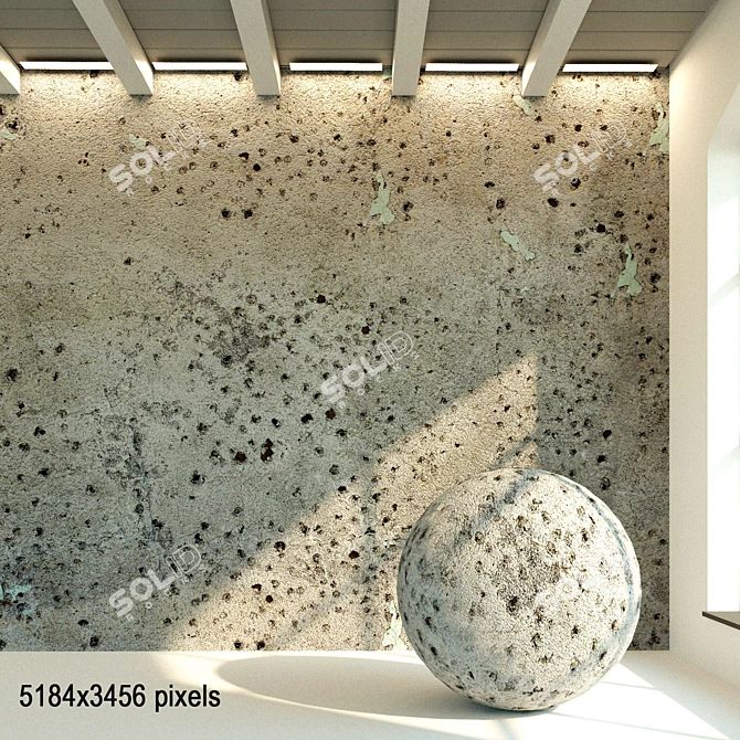 Vintage Concrete Wall Texture 3D model image 1