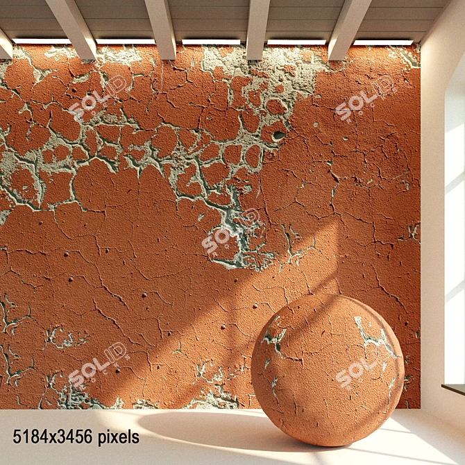 Vintage Plastered Wall Texture 3D model image 1