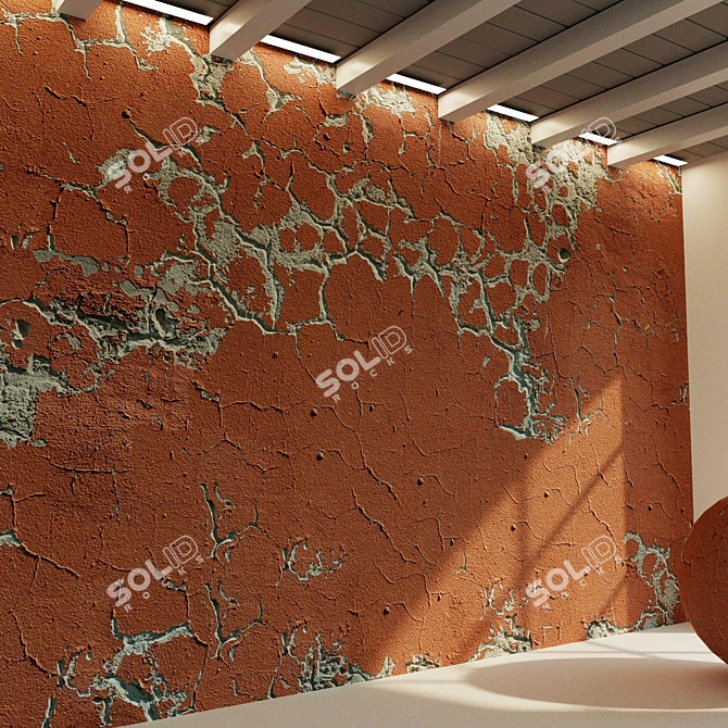 Vintage Plastered Wall Texture 3D model image 3