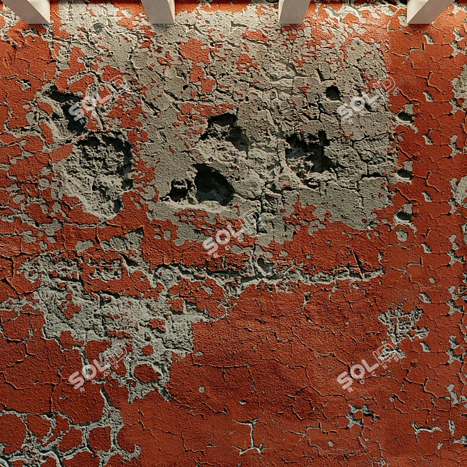 Aged Painted Wall Texture 3D model image 3