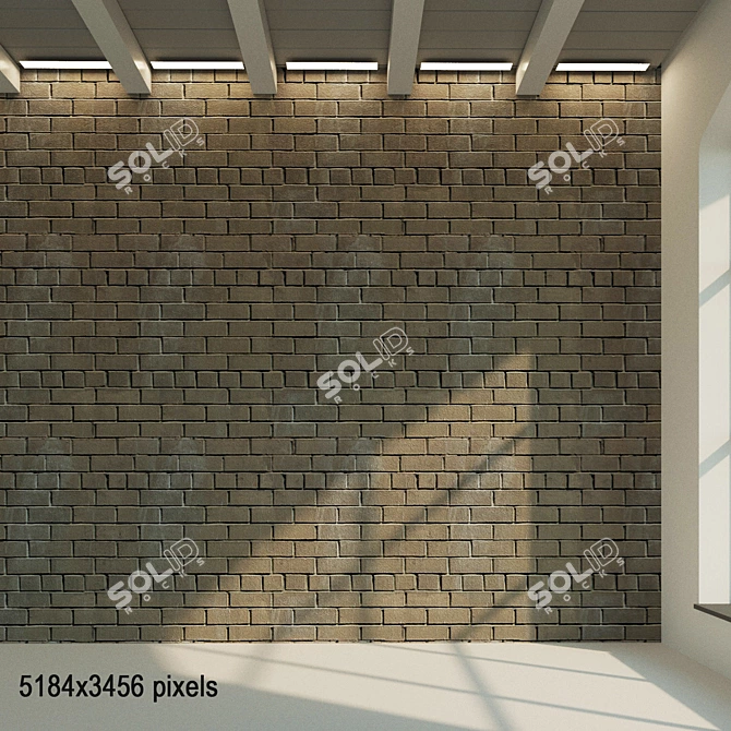 Vintage Red Brick Wall Texture 3D model image 1