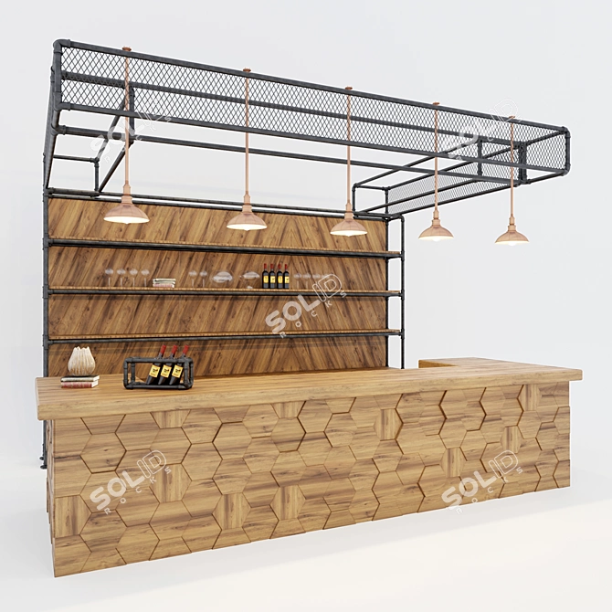 Modern Loft Bar Design 3D model image 1