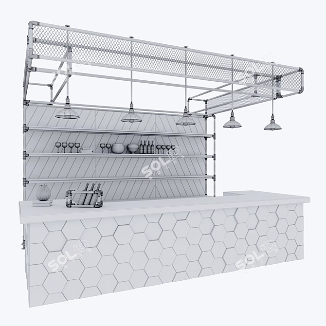 Modern Loft Bar Design 3D model image 3