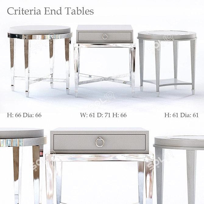 Elegant Bernhardt Criteria End Tables 3D model image 1
