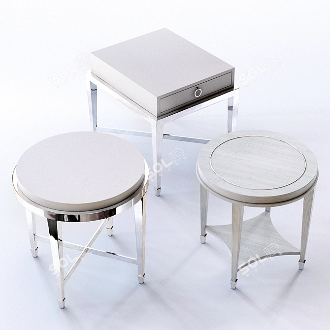Elegant Bernhardt Criteria End Tables 3D model image 2