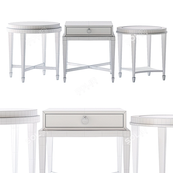 Elegant Bernhardt Criteria End Tables 3D model image 3