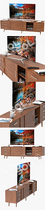 Westelm Century Media Console: Sleek Modern Design 3D model image 2