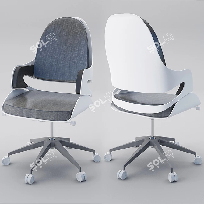 Elegant Office Table Chairs Set 3D model image 3