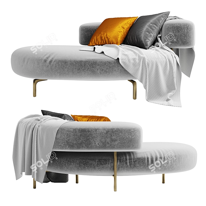 Elegant Ella Longchair Sofa by Piet Boon 3D model image 1