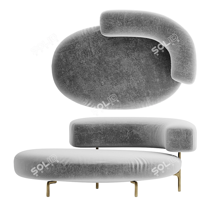 Elegant Ella Longchair Sofa by Piet Boon 3D model image 2