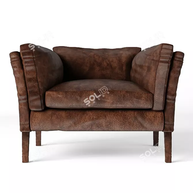 GJ Styles Reggio Leather Club Chair 3D model image 1