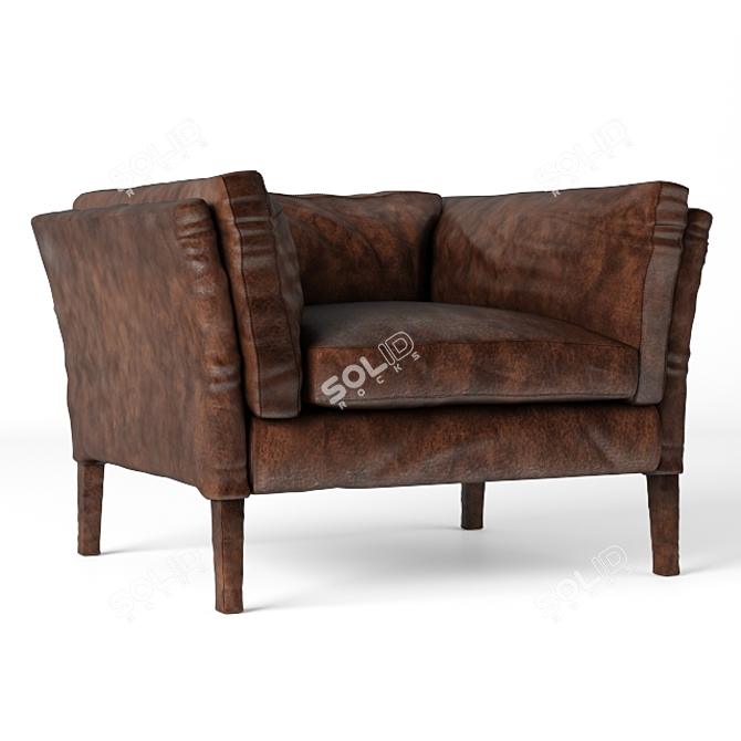 GJ Styles Reggio Leather Club Chair 3D model image 2