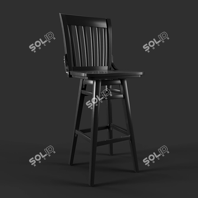 Mantel Swivel Bar Stool: Authentic 3D Model 3D model image 3