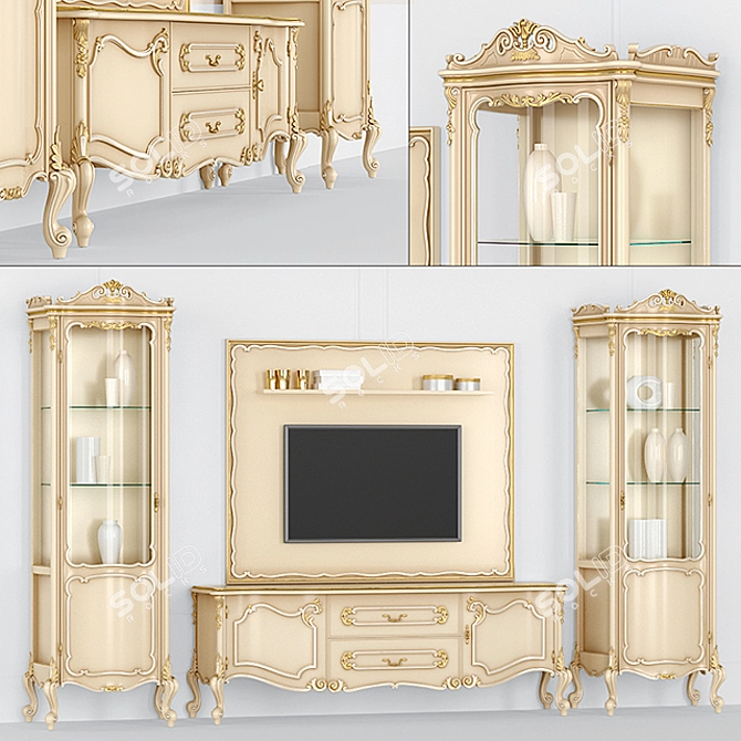 Minerva TV Stand & Shelving Collection 3D model image 1