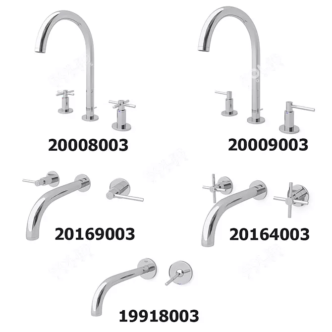 Grohe Atrio New Mixers: Modern Elegance for Your Bathroom 3D model image 1