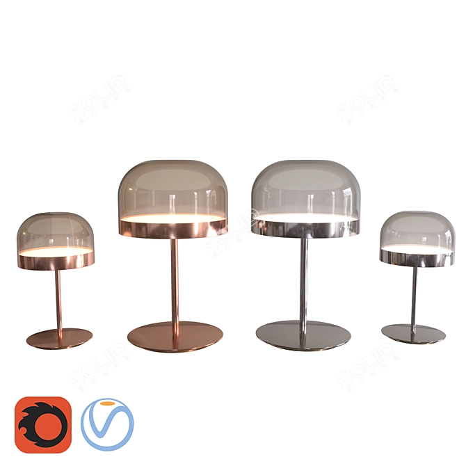 Equatore: Contemporary Glass Lamp 3D model image 1