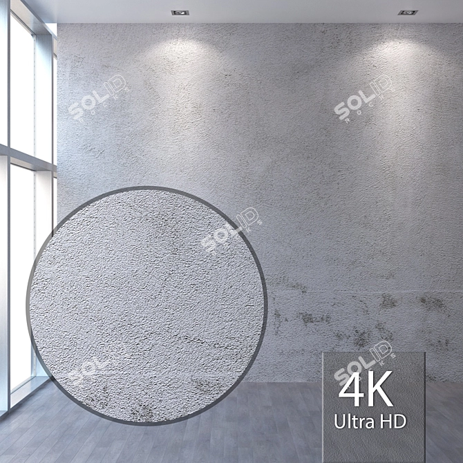 Smooth Finish 4K Plaster 3D model image 1