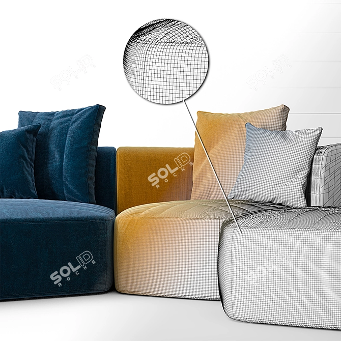 Bonaldo Panorama: Luxurious and Spacious Sofa 3D model image 3