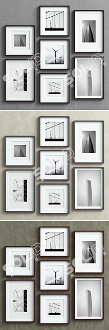 Elegant Set of 25 Picture Frames 3D model image 2