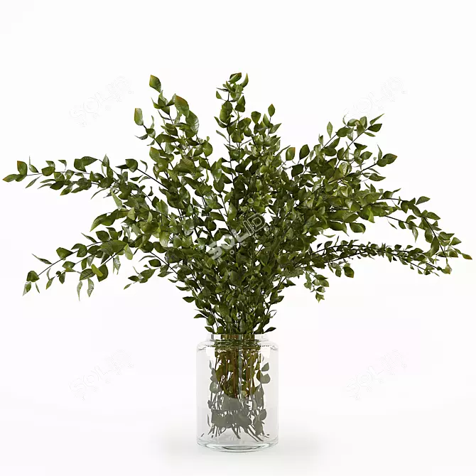 Artistic Vase with Branches 3D model image 1