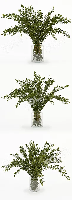 Artistic Vase with Branches 3D model image 2