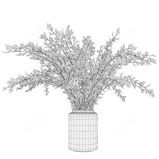 Artistic Vase with Branches 3D model image 3