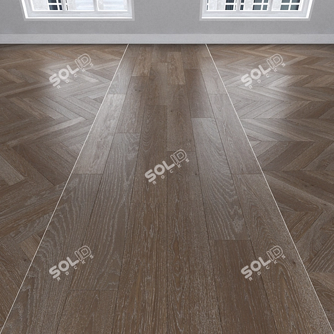 Oak Lava Parquet: Herringbone, Linear, Chevron 3D model image 1