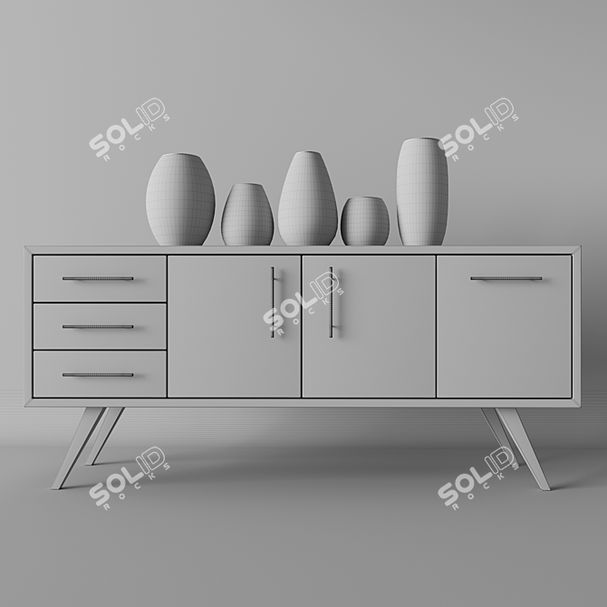 Elegant Vase Cupboard 3D model image 2