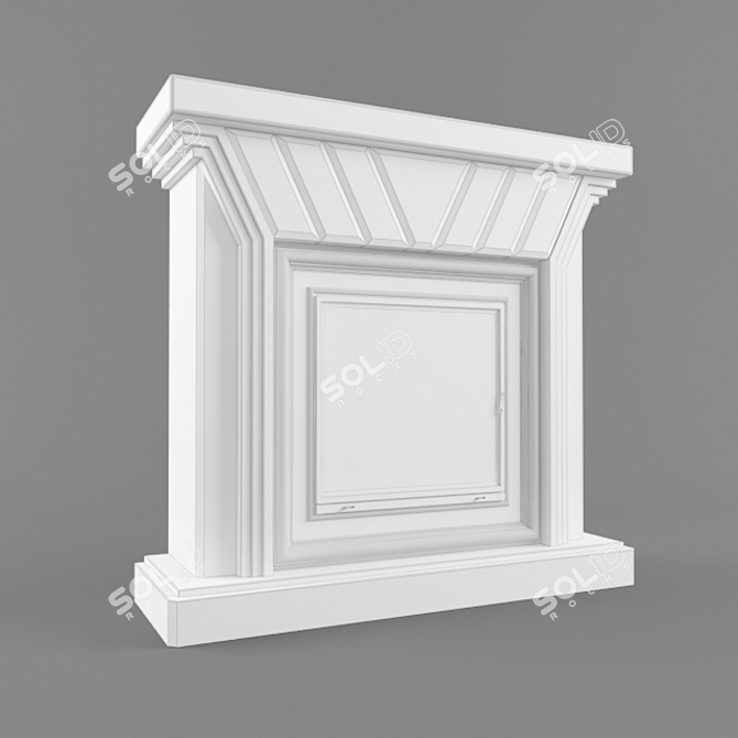 Elegant Marble Fireplace Portal 3D model image 3