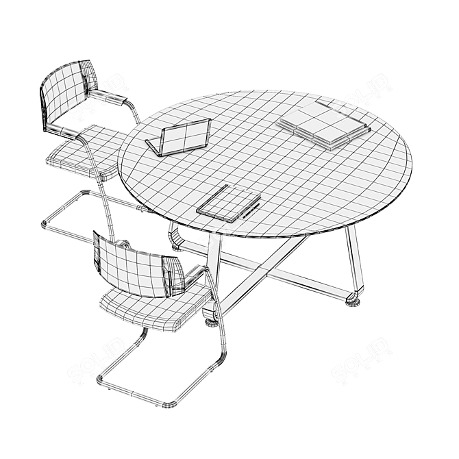 70's Seventies Retro Tables 3D model image 3