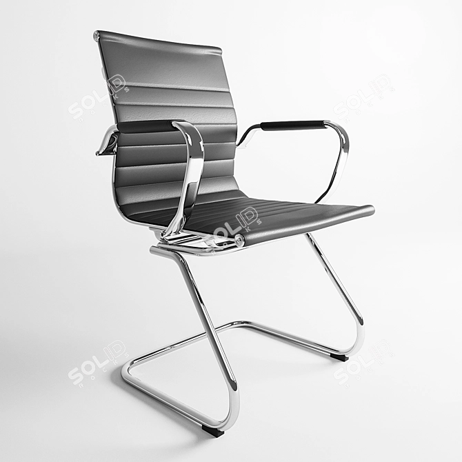 Elegant Colorado Leather Chair 3D model image 1