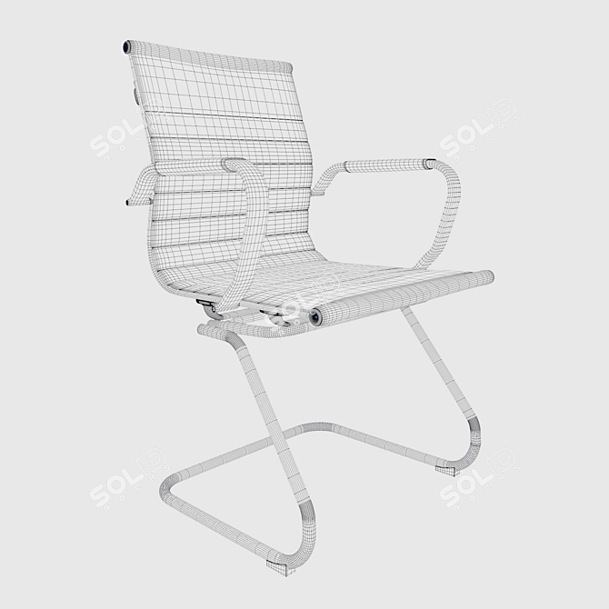 Elegant Colorado Leather Chair 3D model image 2