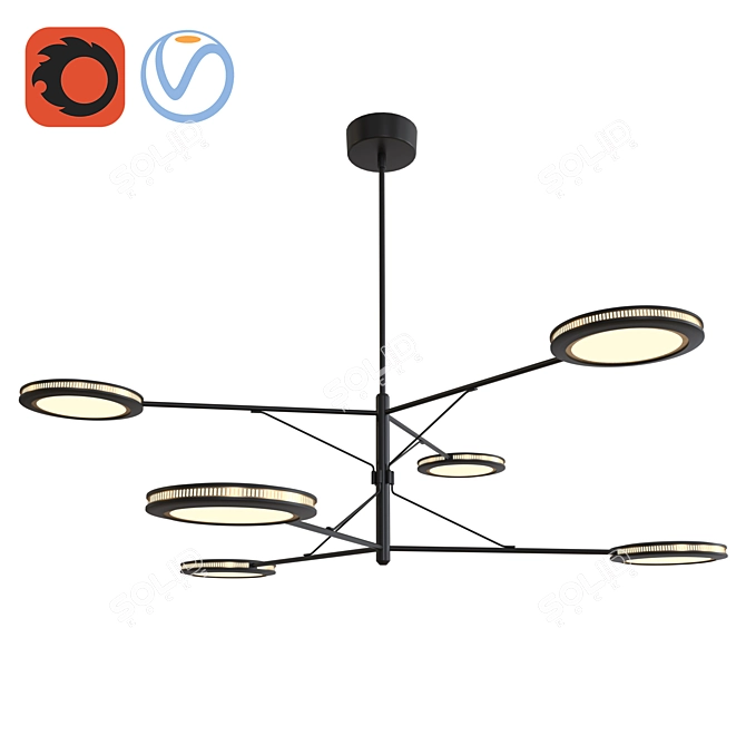 Aster LED Chandelier: Modern Space Illumination 3D model image 1