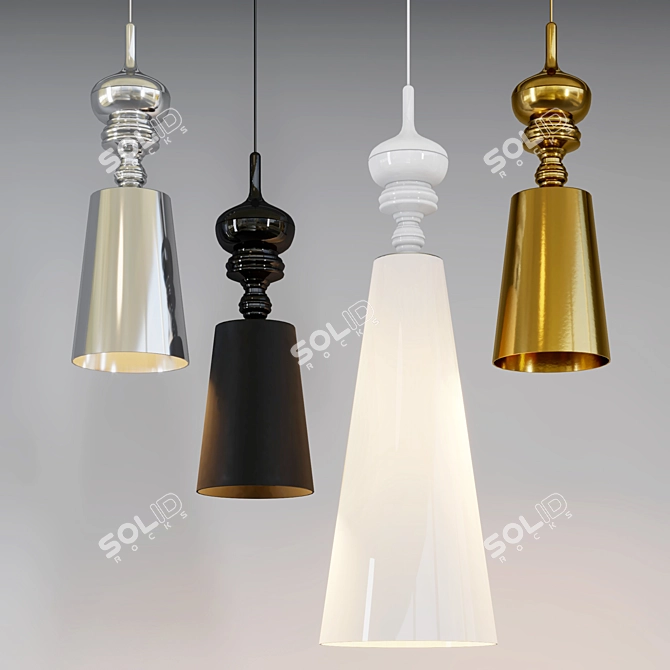 Josephine Crystal Pendant Light 3D model image 1