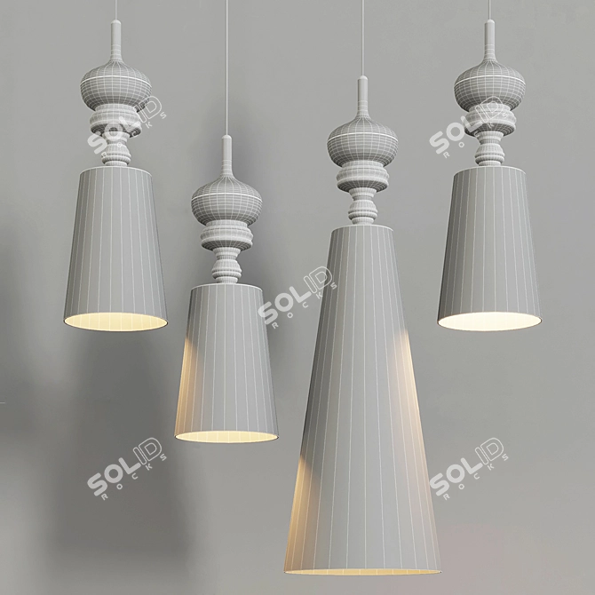 Josephine Crystal Pendant Light 3D model image 3