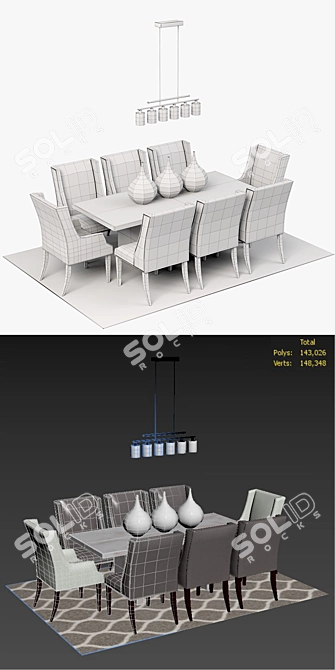 Modern Dining Set by Berkeley: Stylish and Functional 3D model image 3