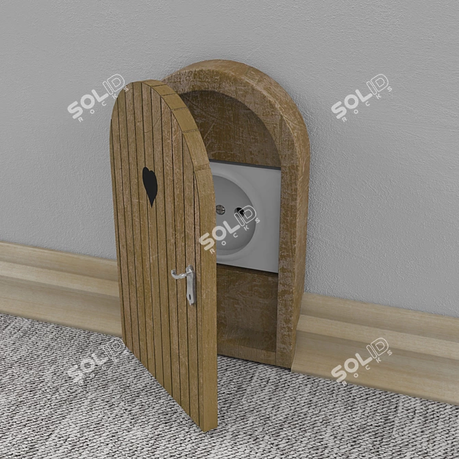 Stylish Power Outlet Cover 3D model image 1