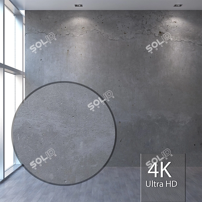 Seamless Concrete Wall Texture 3D model image 1