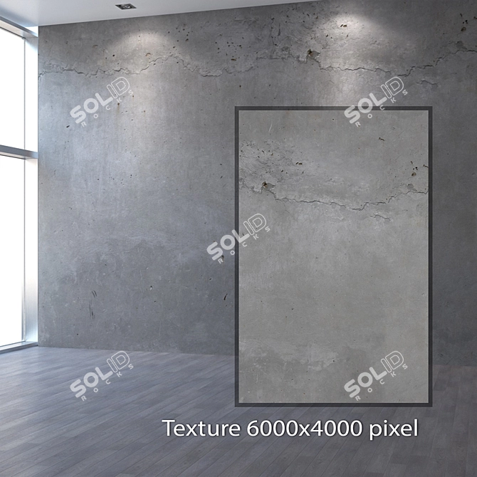 Seamless Concrete Wall Texture 3D model image 2