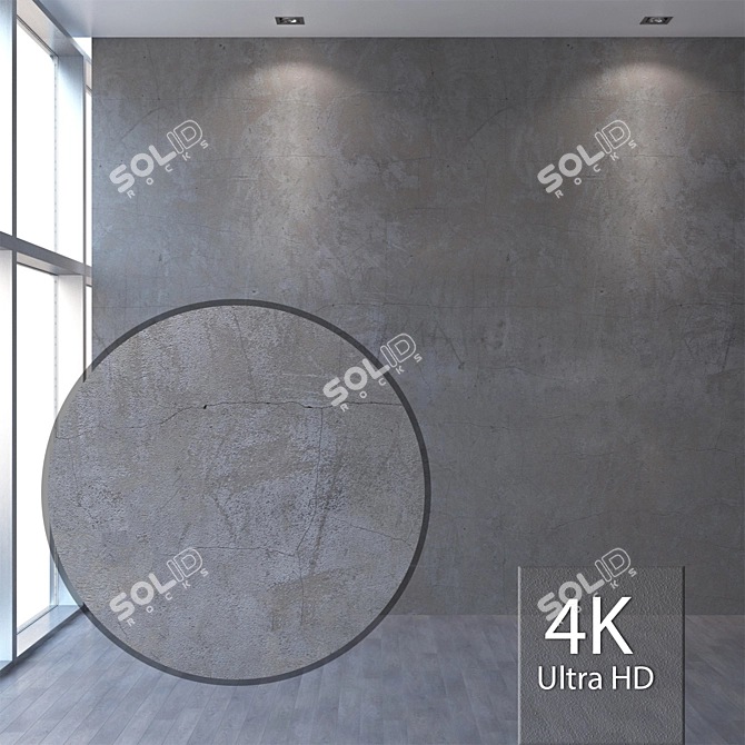 Seamless 4K Concrete Wall Texture 3D model image 1