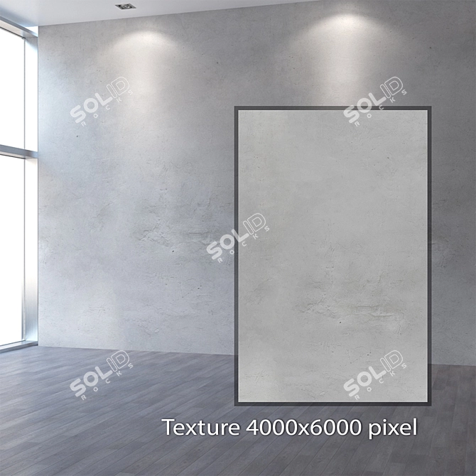 Seamless 4K Concrete Wall 3D model image 2