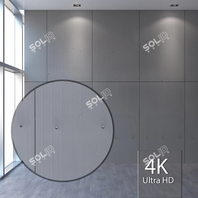 Seamless 4K Metal Wall Panel 3D model image 1