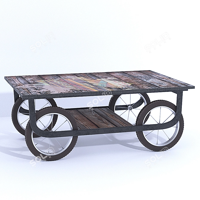 Industrial Chic Coffee Table 3D model image 1