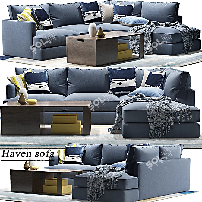 Modern Haven Sectional Set 3D model image 1