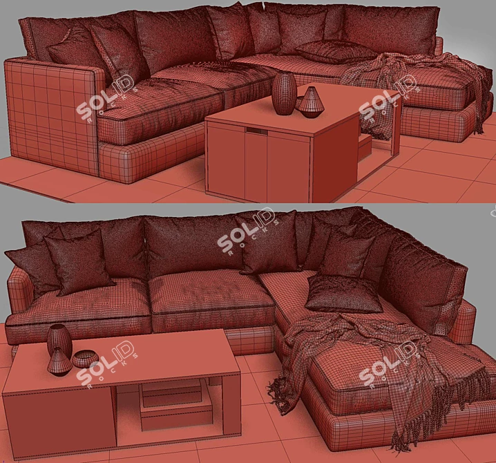 Modern Haven Sectional Set 3D model image 2