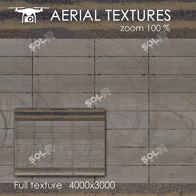 Aerial Road Plates: Seamless 4K Texture 3D model image 1