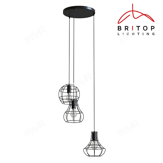 Britop Outline Suspended Chandelier 3D model image 1