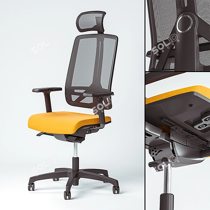 Flexible Rim FX-1104: Strong, Adjustable Chair 3D model image 1