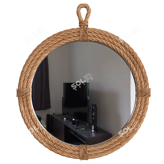 Heartland Wrapped Mirror: Rustic Charm Wall Decor 3D model image 1